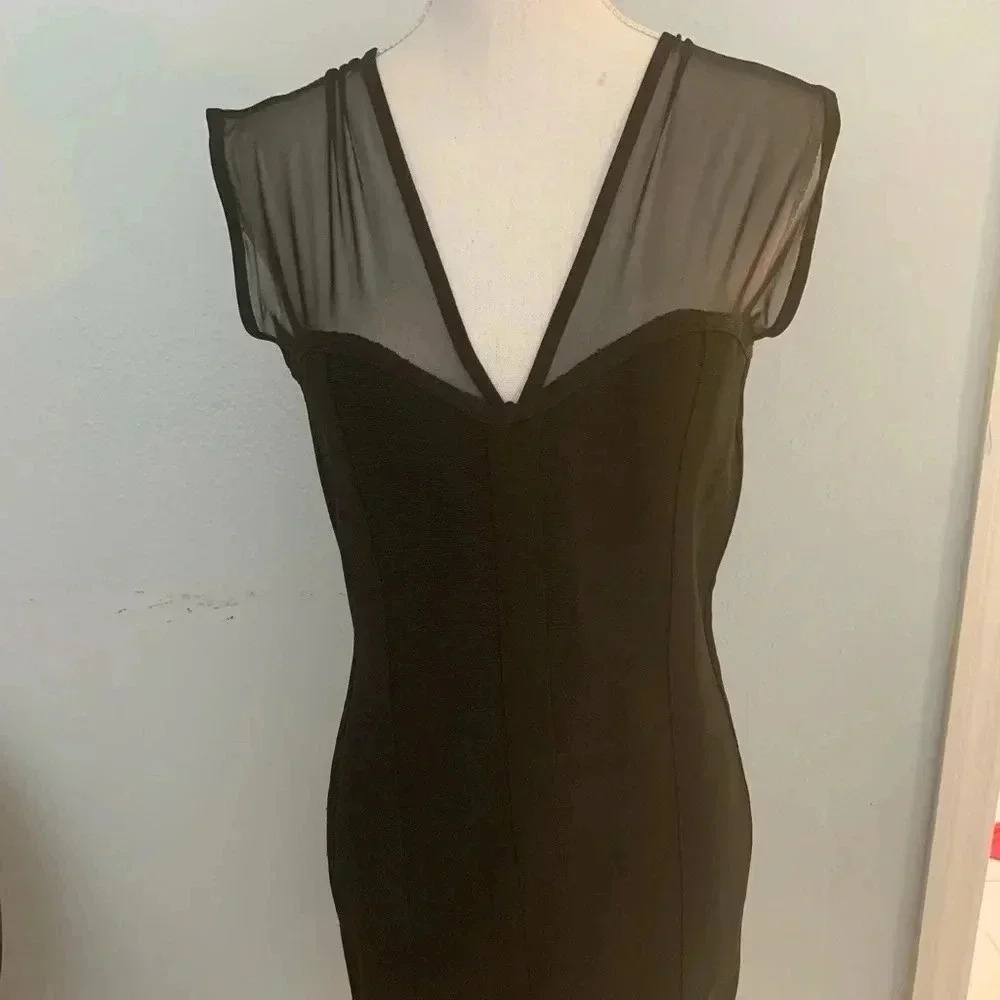 NWOT Midi Cache Medium Bandage Black Dress - Picture 2 of 7